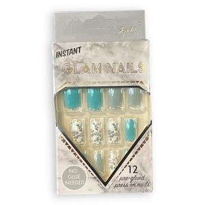 Teal Instant Glam Nails Pre-Glued by Superstar